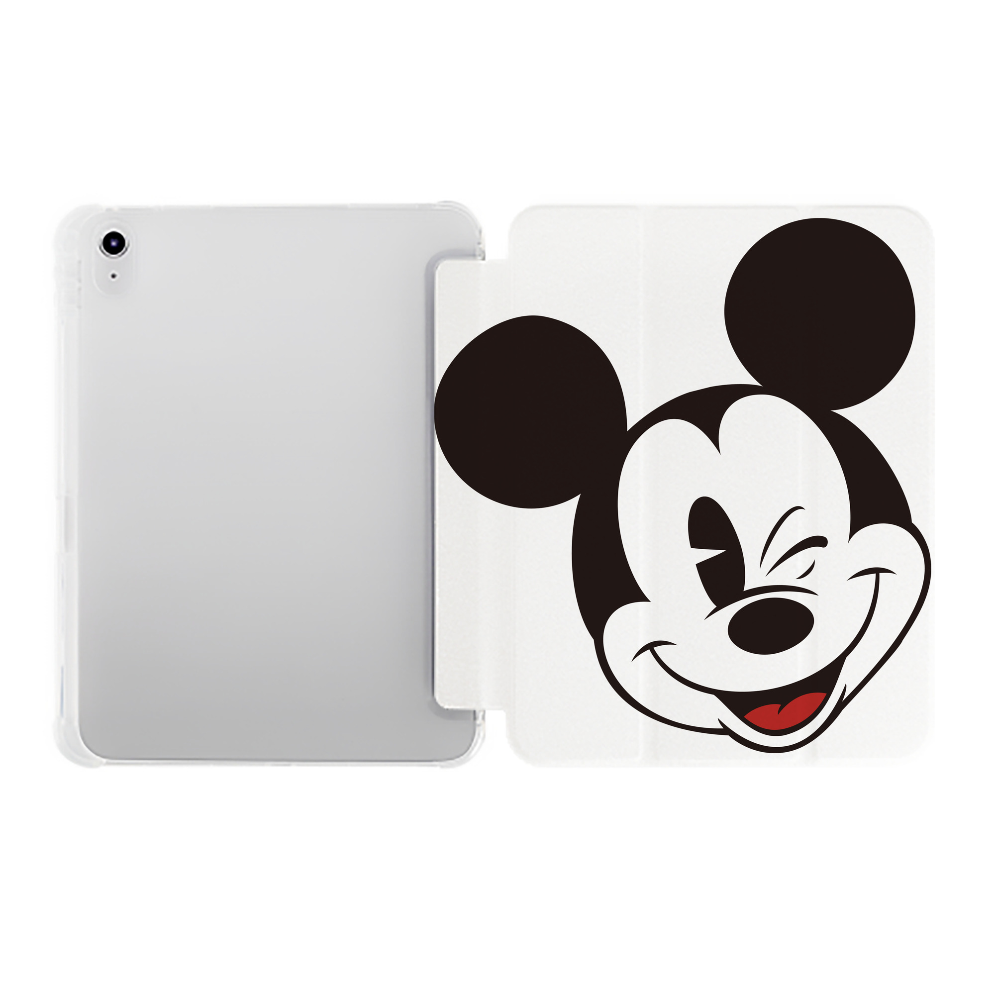 （画像用） ミッキーマウス Mickey Mouse IPad ケース ペン収納付き 三つ折りスタンド PUレザー×シリコン 対応機種9.5/10.5/10.9インチ